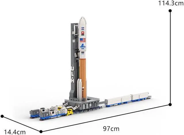 Alt view image 3 of 7 - ZITIANYOUBUILD MOC-128611 Rocket with Launch Pad on Transport Trucks 3429 Pieces 1:110 Scale MOC