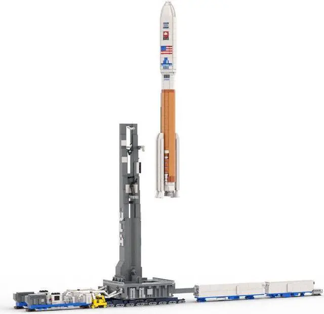 Alt view image 5 of 7 - ZITIANYOUBUILD MOC-128611 Rocket with Launch Pad on Transport Trucks 3429 Pieces 1:110 Scale MOC