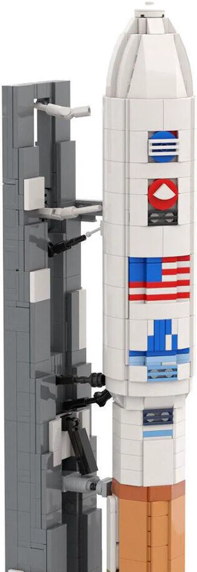 Alt view image 6 of 7 - ZITIANYOUBUILD MOC-128611 Rocket with Launch Pad on Transport Trucks 3429 Pieces 1:110 Scale MOC
