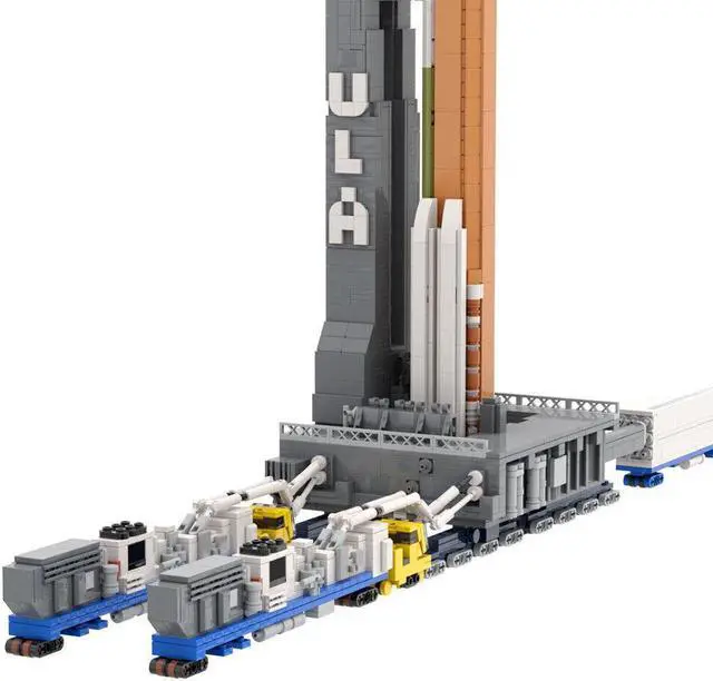 Alt view image 7 of 7 - ZITIANYOUBUILD MOC-128611 Rocket with Launch Pad on Transport Trucks 3429 Pieces 1:110 Scale MOC
