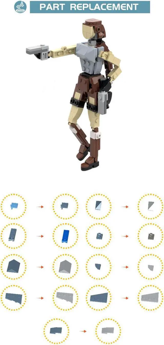 Alt view image 4 of 4 - ZITIANYOUBUILD MOC-119244 Lara Croft the Famous Archaeologist from Tomb Raider with Articulated Head Arms and Legs 153 Pieces 100% Compatible with LEGO Brand New and High Quality