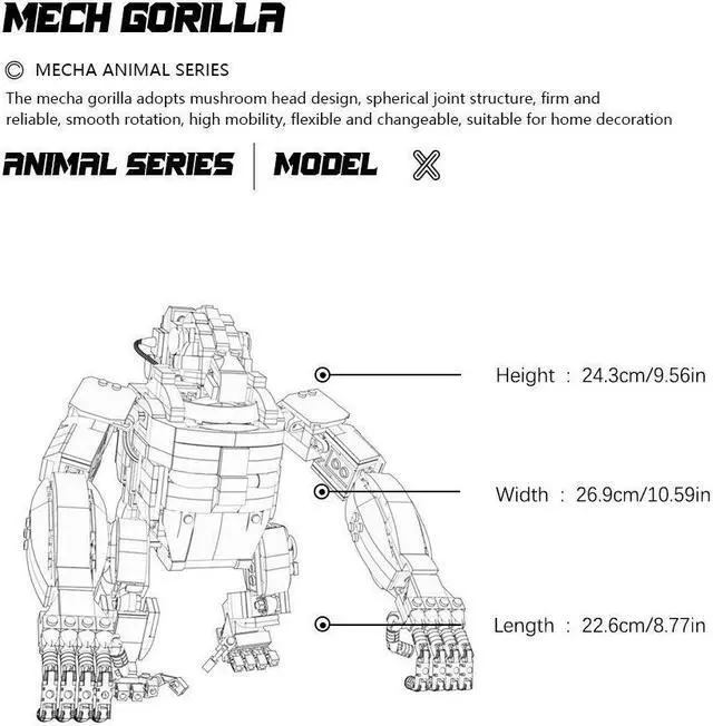 Alt view image 7 of 7 - ZITIANYOUBUILD Winster Mech Tank Hero Character from Overwatch 822 Pieces 100% Compatible with LEGO Brand New and High Quality