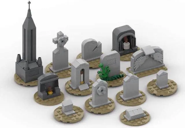 Main image of ZITIANYOUBUILD MOC-99491 13-in-1 Tombstones Set Model for Halloween Building Toys 232 Pieces MOC