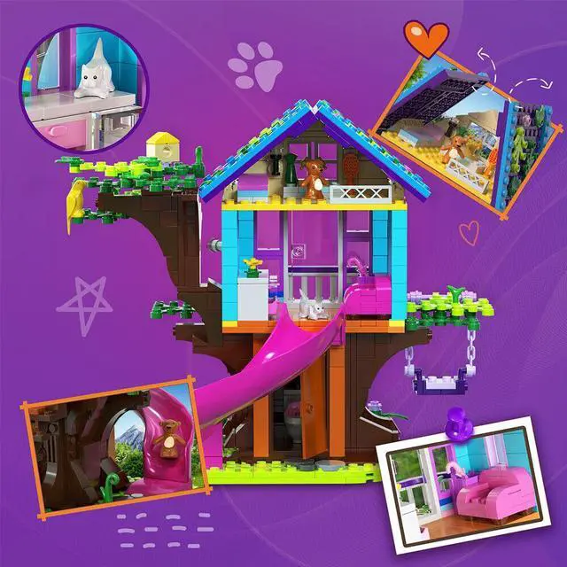 Alt view image 6 of 6 - ZITIANYOUBUILD Modular Forest Hut with Original Box Paper Instructions 532 Pieces MOC