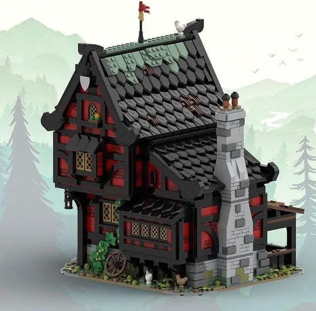 Alt view image 2 of 4 - ZITIANYOUBUILD MOC-111710 Modular Medieval Inn Guest House Hotel with Interior 2927 Pieces MOC