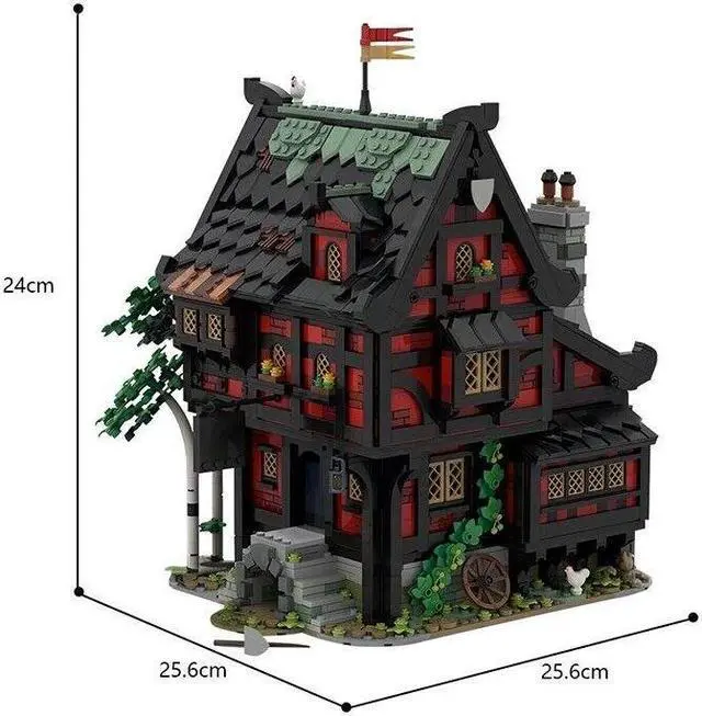 Alt view image 4 of 4 - ZITIANYOUBUILD MOC-111710 Modular Medieval Inn Guest House Hotel with Interior 2927 Pieces MOC
