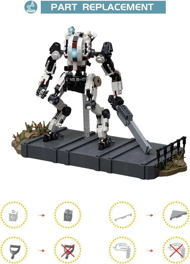 Alt view image 3 of 4 - ZITIANYOUBUILD Mecha Robot with Stand from Shooting Game Building Toys 1228 Pieces MOC