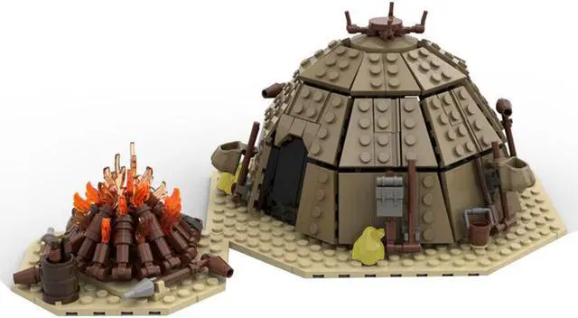 Main image of ZITIANYOUBUILD MOC-97196 Urtya Tent - Campfire/ Village on Tatooine Building Toys 560 Pieces MOC