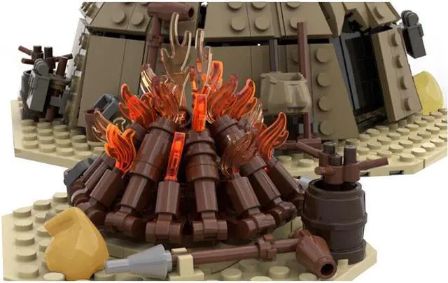 Alt view image 3 of 5 - ZITIANYOUBUILD MOC-97196 Urtya Tent - Campfire/ Village on Tatooine Building Toys 560 Pieces MOC