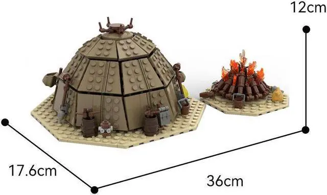 Alt view image 5 of 5 - ZITIANYOUBUILD MOC-97196 Urtya Tent - Campfire/ Village on Tatooine Building Toys 560 Pieces MOC