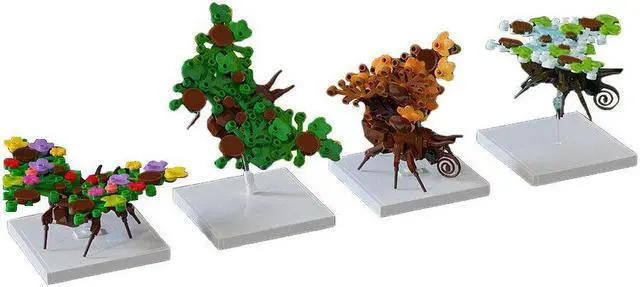 Main image of ZITIANYOUBUILD MOC-84653 4-in-1 Fall Creatures Butterflies Insect Model with Base 470 Pieces MOC
