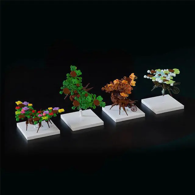 Alt view image 5 of 7 - ZITIANYOUBUILD MOC-84653 4-in-1 Fall Creatures Butterflies Insect Model with Base 470 Pieces MOC