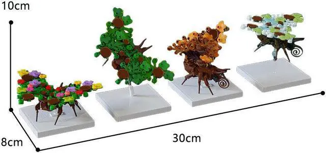 Alt view image 4 of 7 - ZITIANYOUBUILD MOC-84653 4-in-1 Fall Creatures Butterflies Insect Model with Base 470 Pieces MOC