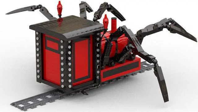 Alt view image 4 of 7 - ZITIANYOUBUILD Spider Legs Train with Rails from Horror Game 1502 Pieces MOC
