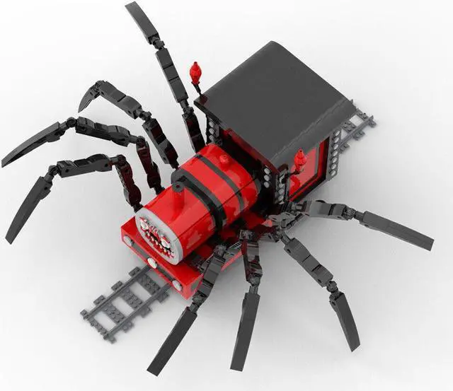 Alt view image 5 of 7 - ZITIANYOUBUILD Spider Legs Train with Rails from Horror Game 1502 Pieces MOC