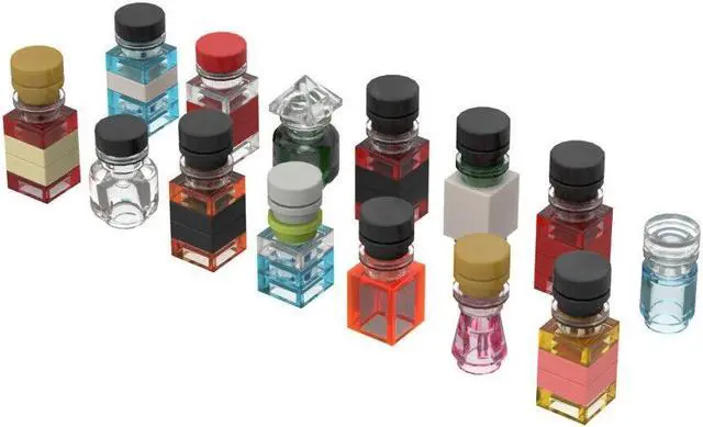 Alt view image 2 of 6 - ZITIANYOUBUILD MOC-99616 Liquor Bottles 14-in-1 Liquor Bottles Model for Minifigures 75 Pieces 100% Compatible with LEGO Brand New and High Quality