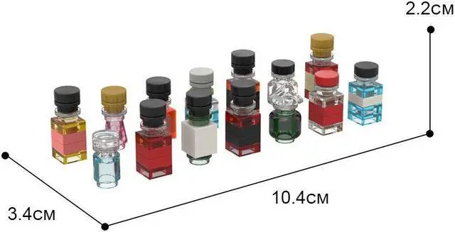 Alt view image 6 of 6 - ZITIANYOUBUILD MOC-99616 Liquor Bottles 14-in-1 Liquor Bottles Model for Minifigures 75 Pieces 100% Compatible with LEGO Brand New and High Quality