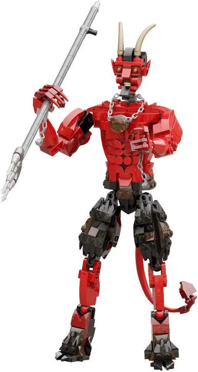 Alt view image 3 of 7 - ZITIANYOUBUILD MOC-53279 Red Monster with Tail and Horns 429 Pieces for Halloween Building Set MOC