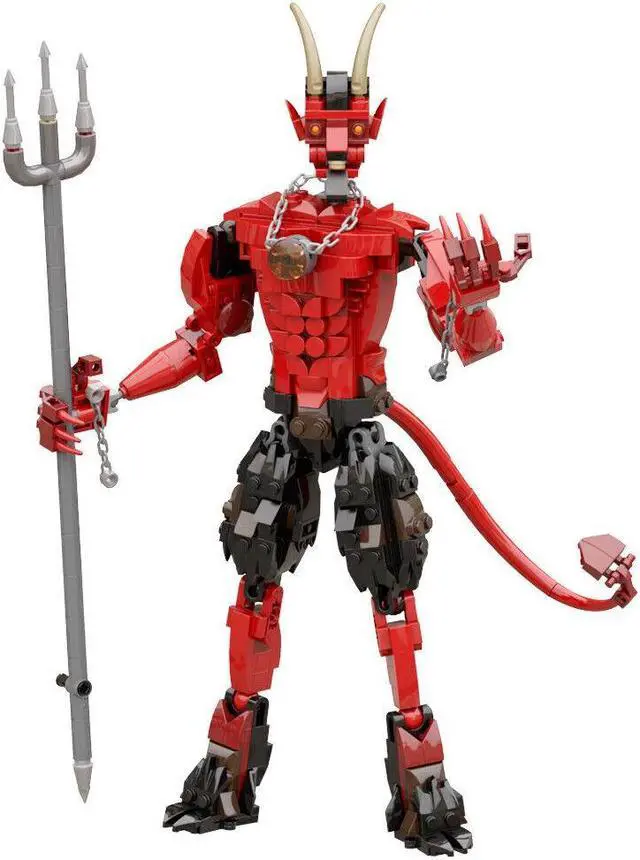 Alt view image 2 of 7 - ZITIANYOUBUILD MOC-53279 Red Monster with Tail and Horns 429 Pieces for Halloween Building Set MOC