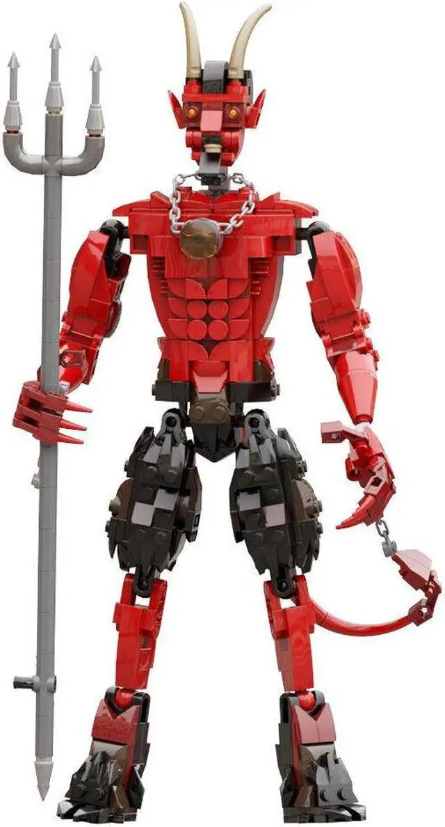 Alt view image 4 of 7 - ZITIANYOUBUILD MOC-53279 Red Monster with Tail and Horns 429 Pieces for Halloween Building Set MOC