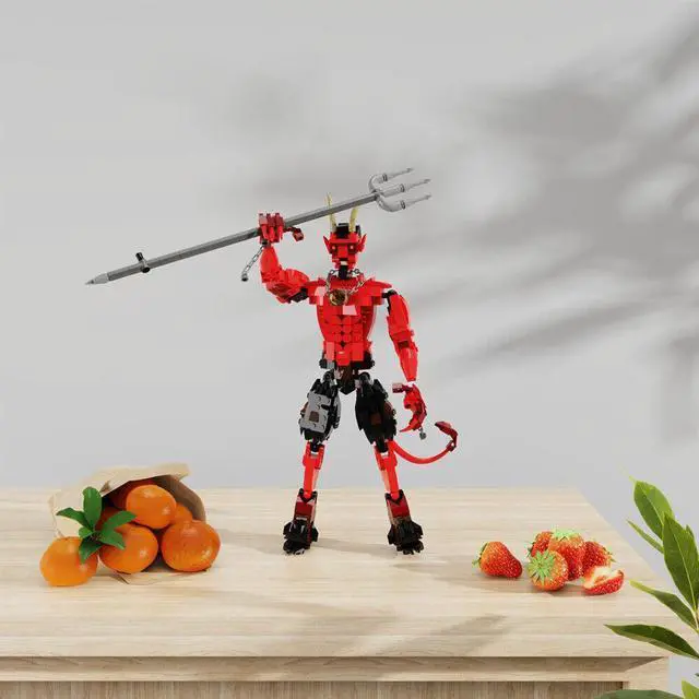 Alt view image 7 of 7 - ZITIANYOUBUILD MOC-53279 Red Monster with Tail and Horns 429 Pieces for Halloween Building Set MOC