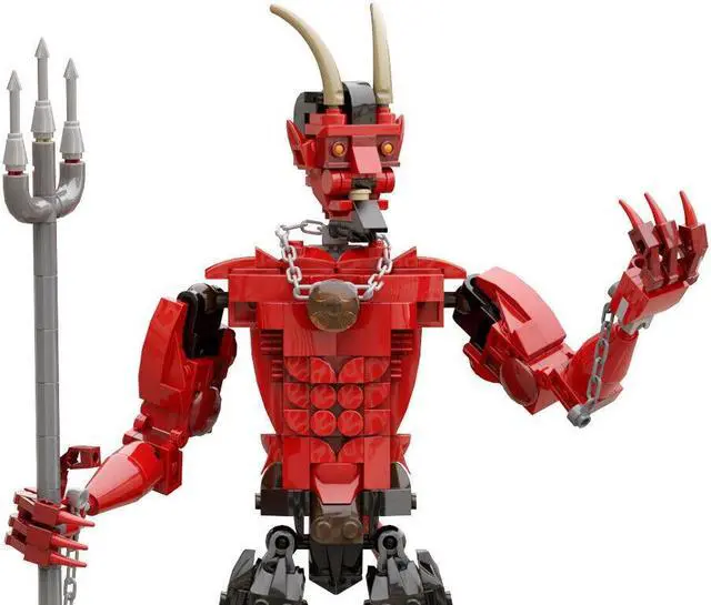 Alt view image 6 of 7 - ZITIANYOUBUILD MOC-53279 Red Monster with Tail and Horns 429 Pieces for Halloween Building Set MOC