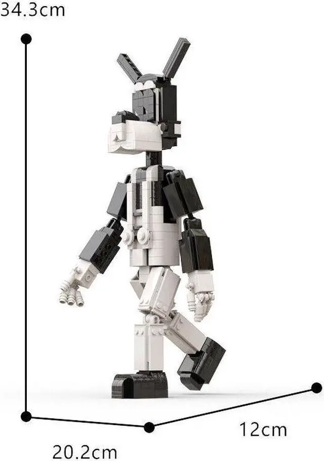 Alt view image 2 of 7 - ZITIANYOUBUILD A Tall Wolf Wearing White Overalls and Black Boots Building Toys Set MOC