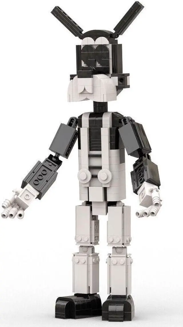 Main image of ZITIANYOUBUILD A Tall Wolf Wearing White Overalls and Black Boots Building Toys Set MOC
