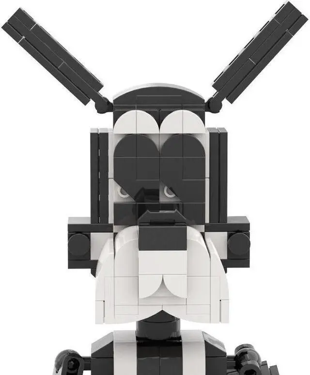 Alt view image 4 of 7 - ZITIANYOUBUILD A Tall Wolf Wearing White Overalls and Black Boots Building Toys Set MOC