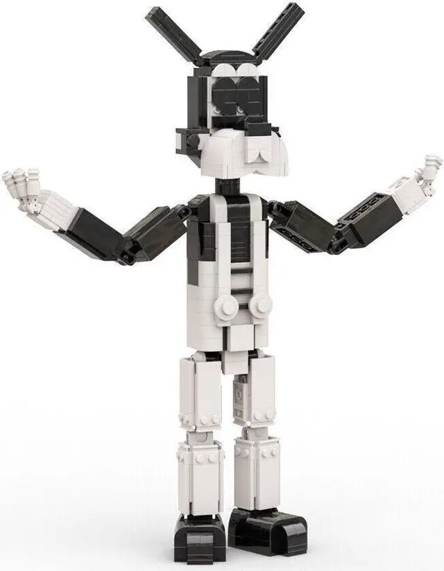 Alt view image 5 of 7 - ZITIANYOUBUILD A Tall Wolf Wearing White Overalls and Black Boots Building Toys Set MOC