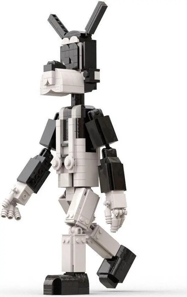 Alt view image 6 of 7 - ZITIANYOUBUILD A Tall Wolf Wearing White Overalls and Black Boots Building Toys Set MOC