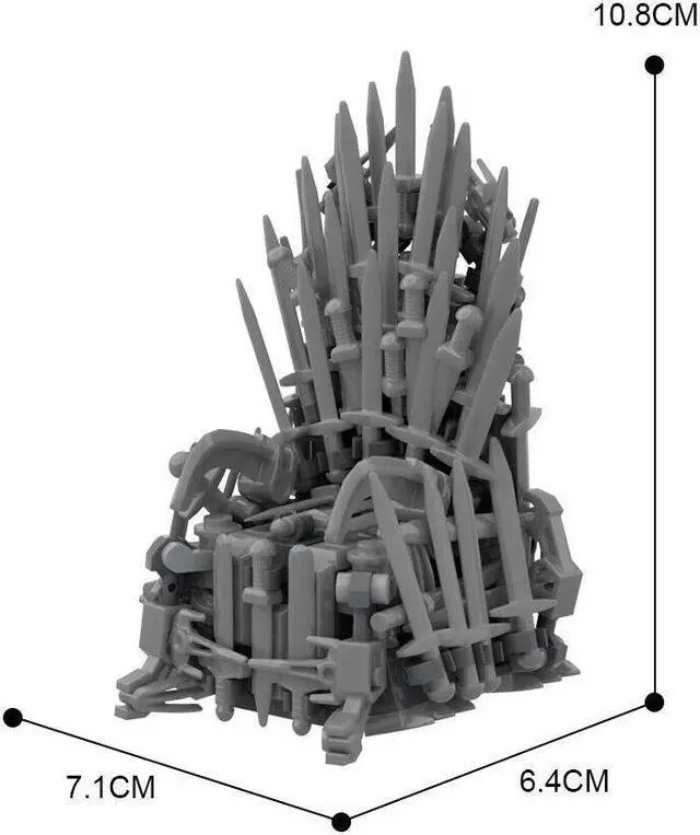 Alt view image 3 of 7 - ZITIANYOUBUILD Game of Thrones The Iron Throne Model Movie Scene 226 Pieces for Adults 100% Compatible with LEGO Brand New and High Quality