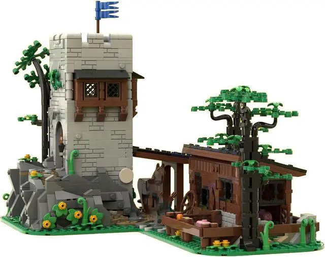 Main image of ZITIANYOUBUILD Watchtower with Cottage and Crypt Expansion for Castle 1403 Pieces MOC