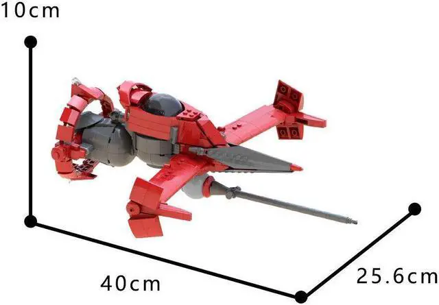 Alt view image 2 of 3 - ZITIANYOUBUILD Red Aircraft Model from TV Animation 752 Pieces Building Toys Set MOC