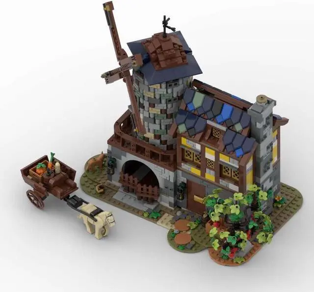 Alt view image 2 of 5 - ZITIANYOUBUILD Motorized Windmill with Power Functions Medieval Building 1675 Pieces MOC