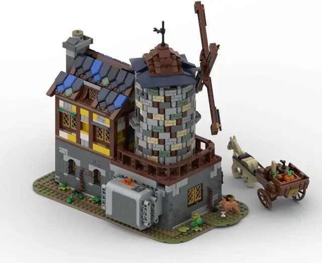 Alt view image 3 of 5 - ZITIANYOUBUILD Motorized Windmill with Power Functions Medieval Building 1675 Pieces MOC