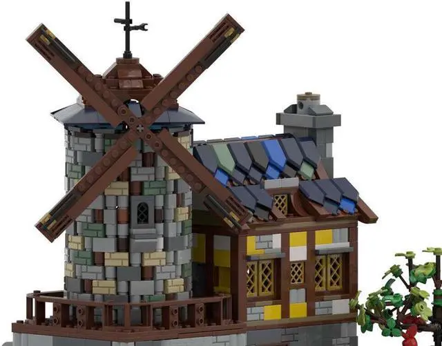 Alt view image 5 of 5 - ZITIANYOUBUILD Motorized Windmill with Power Functions Medieval Building 1675 Pieces MOC