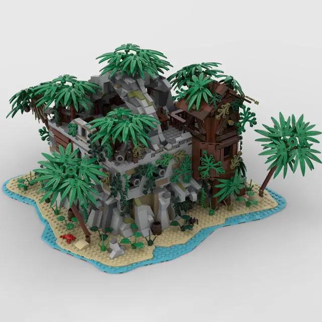 Alt view image 2 of 4 - ZITIANYOUBUILD Secret Base on an Island with Detailed Interior 2381 Pieces MOC