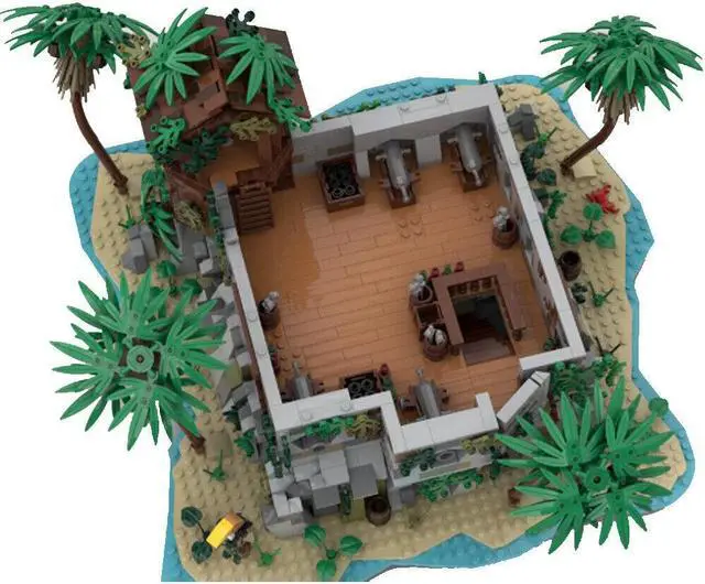Alt view image 4 of 4 - ZITIANYOUBUILD Secret Base on an Island with Detailed Interior 2381 Pieces MOC