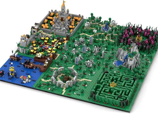 Alt view image 3 of 4 - ZITIANYOUBUILD C4761 Fictional World with 9s Medieval Town Castle Forest 6265 Parts