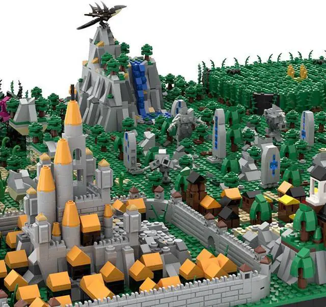 Alt view image 4 of 4 - ZITIANYOUBUILD C4761 Fictional World with 9s Medieval Town Castle Forest 6265 Parts