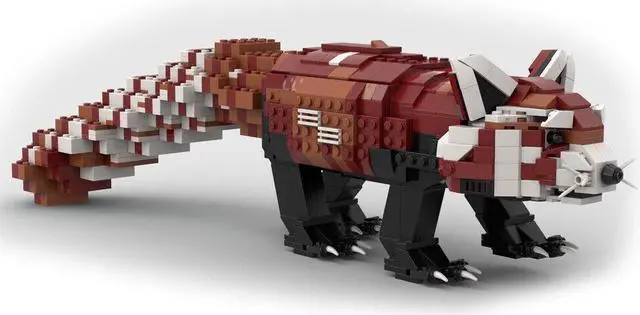 Alt view image 3 of 5 - ZITIANYOUBUILD MOC-88142 Custom Design Red Panda with Pose-able Ears and Eyebrows 902 Parts