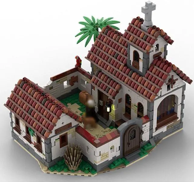 Alt view image 2 of 3 - ZITIANYOUBUILD MOC-124309 Modular Church #3 with Interior for Pirates Series 2050 Parts