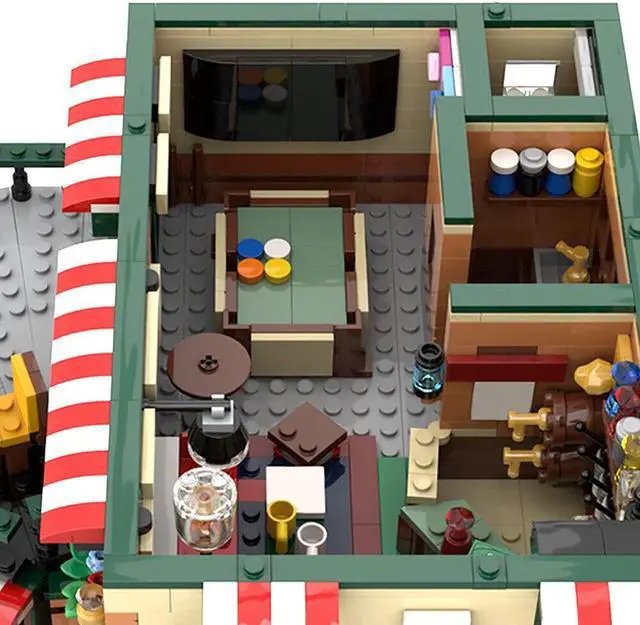 Main image of ZITIANYOUBUILD C5214 Modular Building: Cafe & Pub with Interior Building Toys 2258 Parts