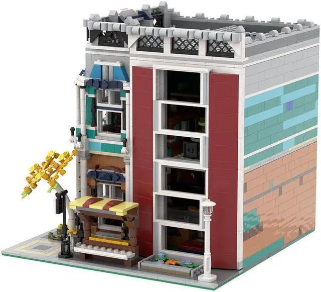 Alt view image 4 of 6 - ZITIANYOUBUILD C4606 Modular Building: Café / Library Model with Interior 2287 Parts