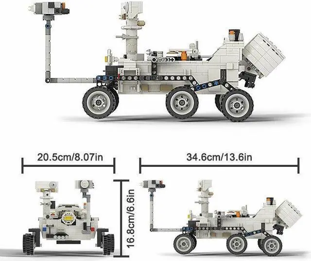 Alt view image 6 of 6 - ZITIANYOUBUILD C4881 NASA Perseverance Mars Rover & Ingenuity Helicopter 690 Parts for Adults