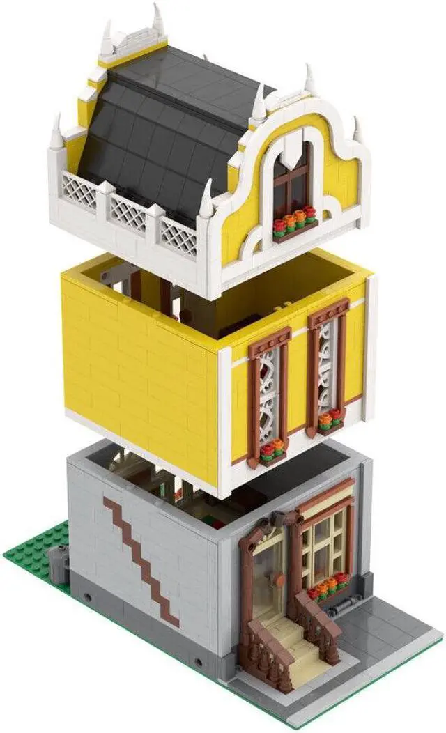 Alt view image 2 of 4 - ZITIANYOUBUILD MOC-56778 Modular Townhouse Model Building Toys Set for Christmas 1348 Parts