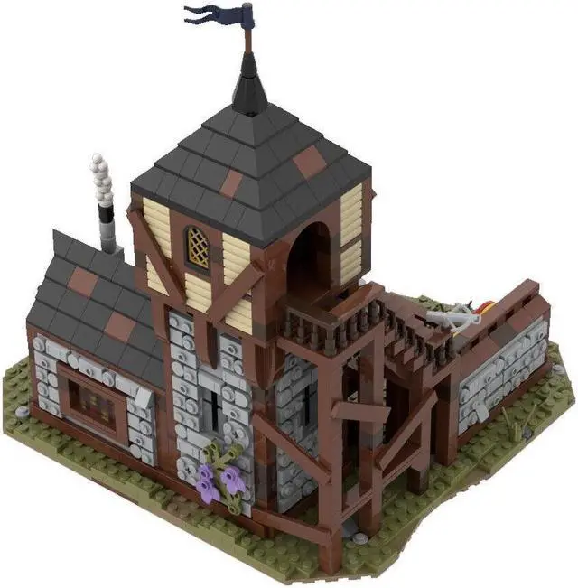 Main image of ZITIANYOUBUILD MOC-114312 Medieval Archers Range with Interior Modular Building 1722 Parts