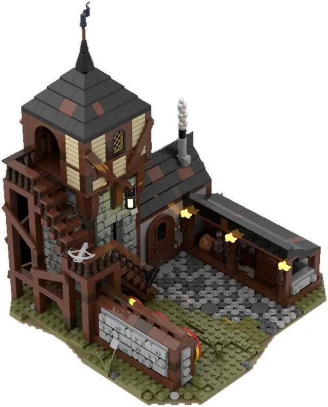 Alt view image 2 of 3 - ZITIANYOUBUILD MOC-114312 Medieval Archers Range with Interior Modular Building 1722 Parts