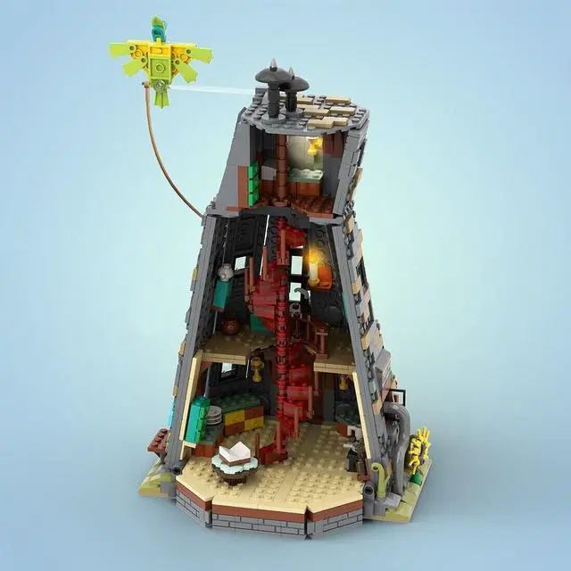 Alt view image 2 of 2 - ZITIANYOUBUILD MOC-114447 Forest Magic House Black-coloured Cylindrical House Model 1179 Parts